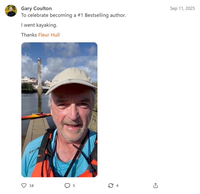 Gary Coulton celebrates becoming a #1 bestselling author